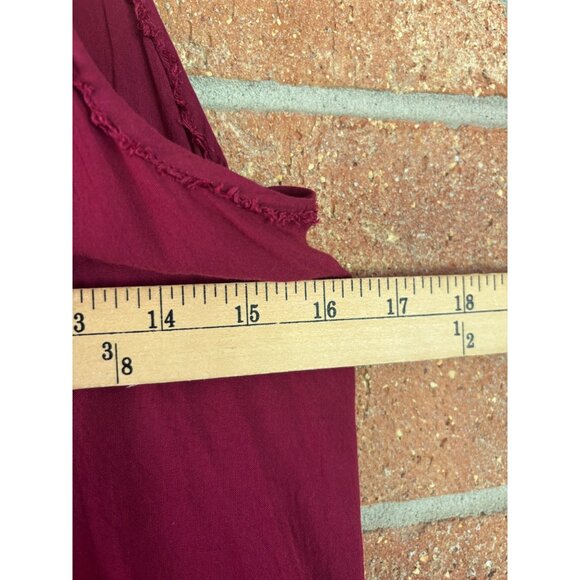 Free People Intimately Burgundy Lace-Trimmed Flowy Tank Top Womens S - Picture 7 of 9